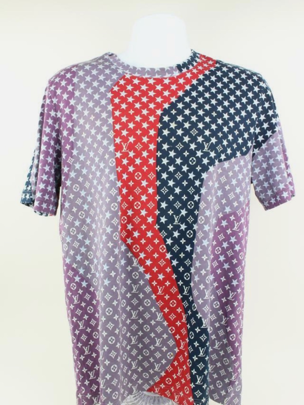 Louis Vuitton Purple, Red & Navy Monogram Wave Crew T-Shirt